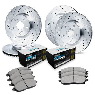 R1 Concepts WGTN2-63017 Brake Rotors - D/S - Silver W/ Euro Ceramic Pads
